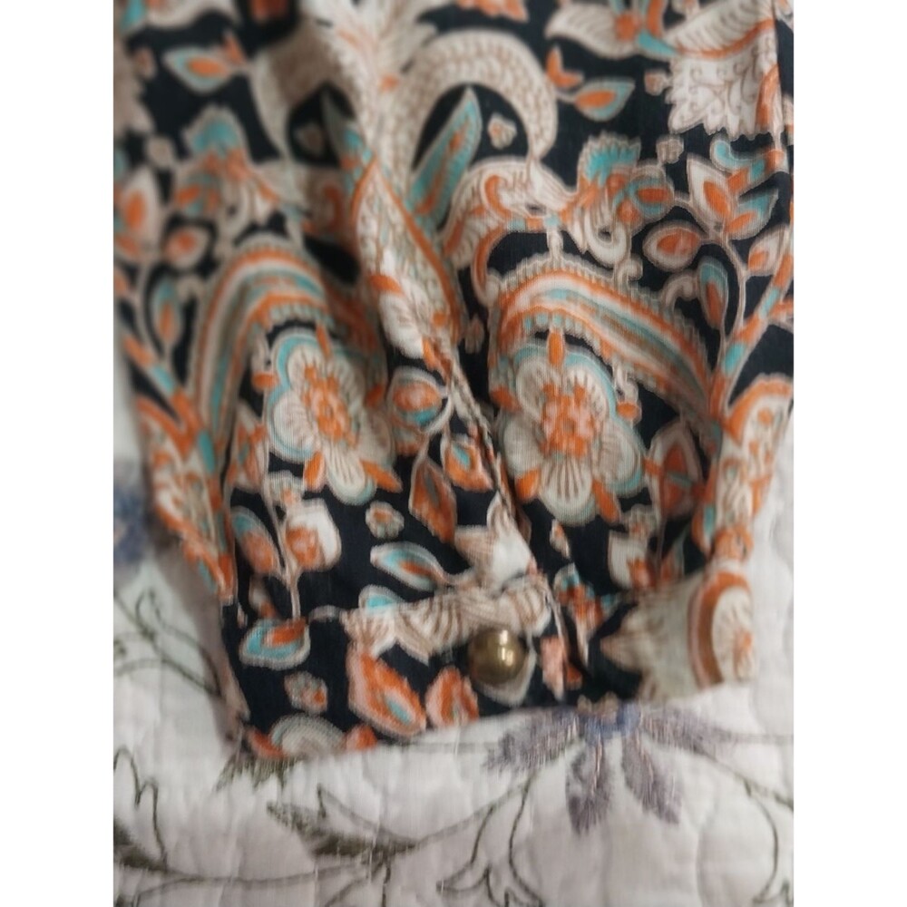 Mithrims Paisley Boho Peasant  Size M 100% Rayon Mini Dress Bohemian - Picture 5 of 11